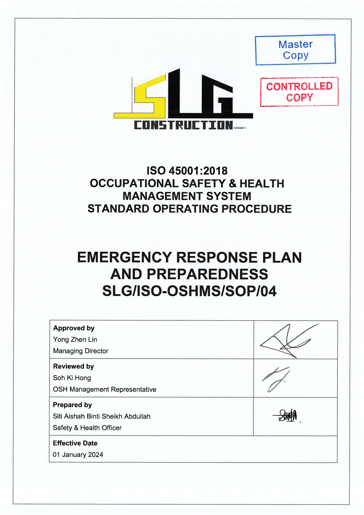 SLG-PRO-SOP Page 1